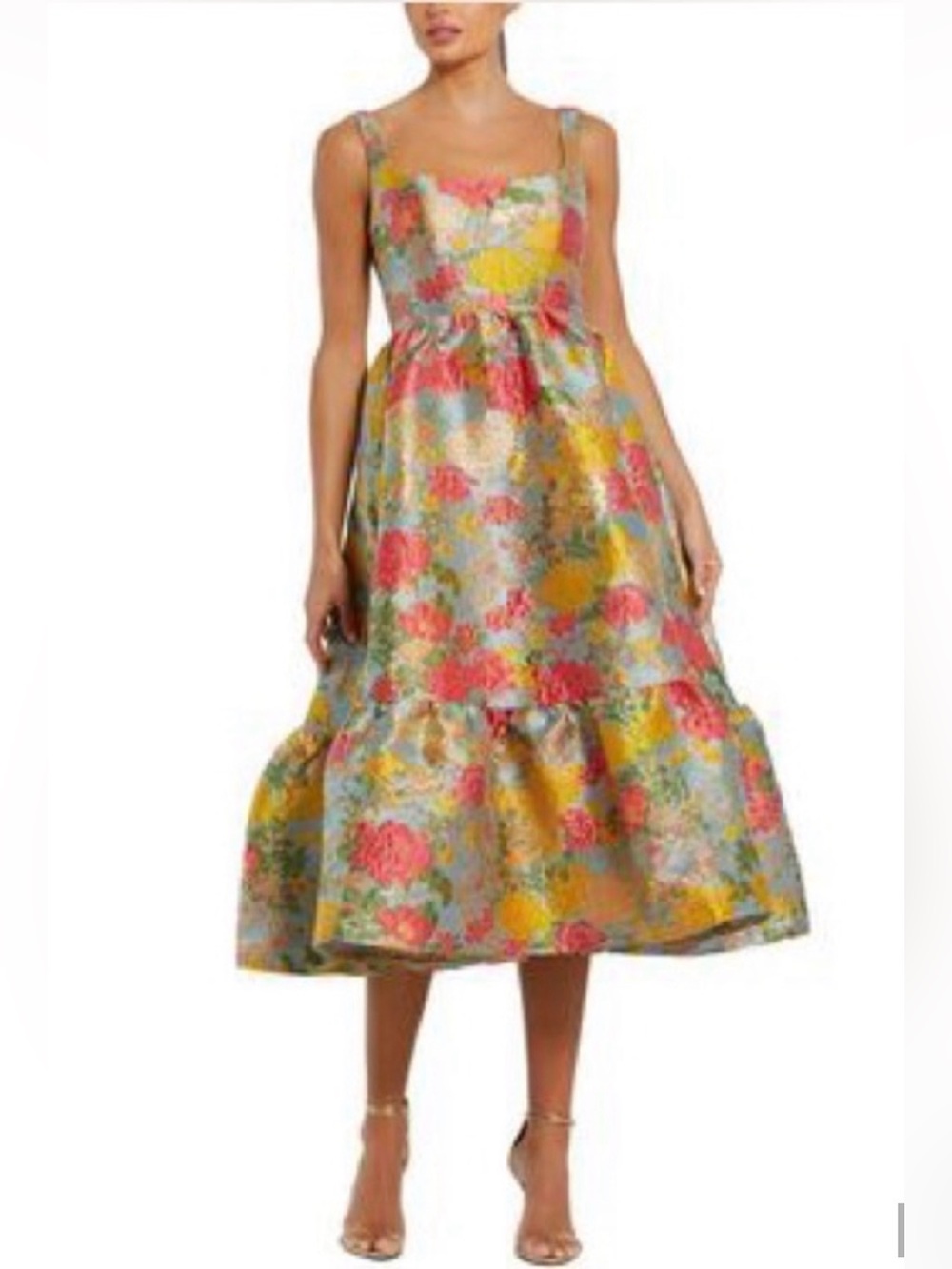 Mac Duggal Sleeveless Brocade
Midi Dress